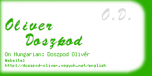 oliver doszpod business card